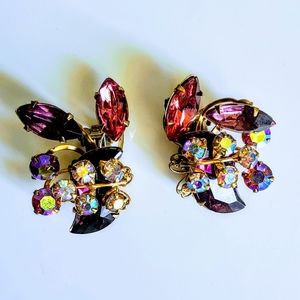 VTG Signed Beau Jewels AB & Multi Color Crystals